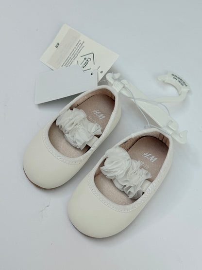 H&M White Floral Ballet Flat Shoes EUR US4/5