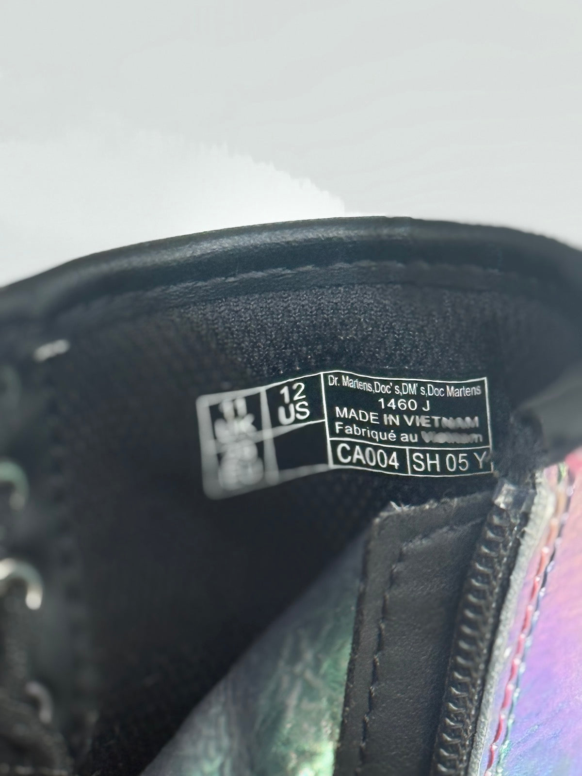 Dr. Martens 1460 J Rainbow Metallic Boots Size 12