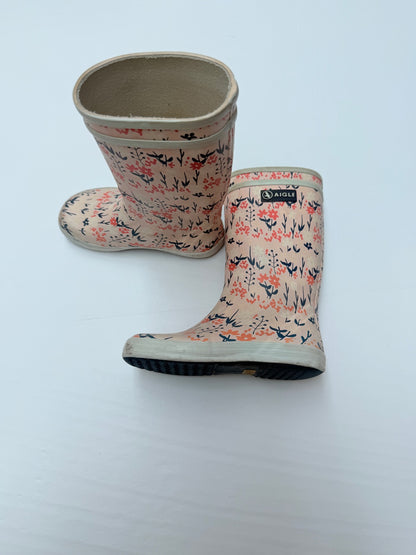 Aigle Floral Print Rain Boots Size 10.5