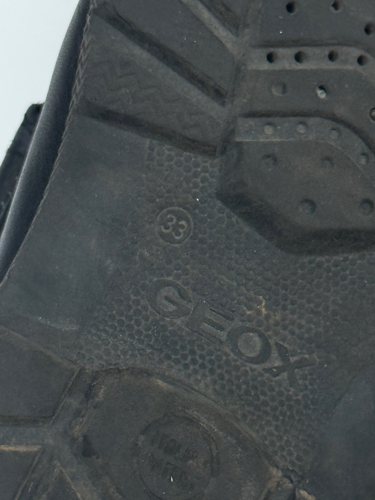 Geox Black Leather Velcro School Shoes Size 2