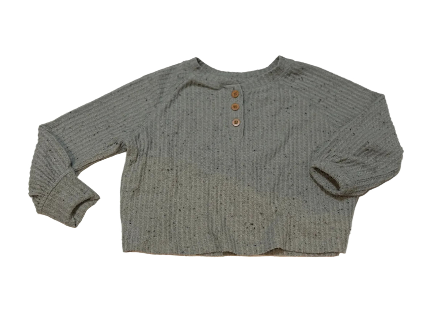 Old Navy Gray Waffle Henley Top XS