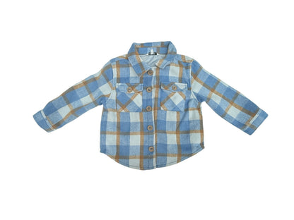 George Blue Plaid Flannel Shacket 4T