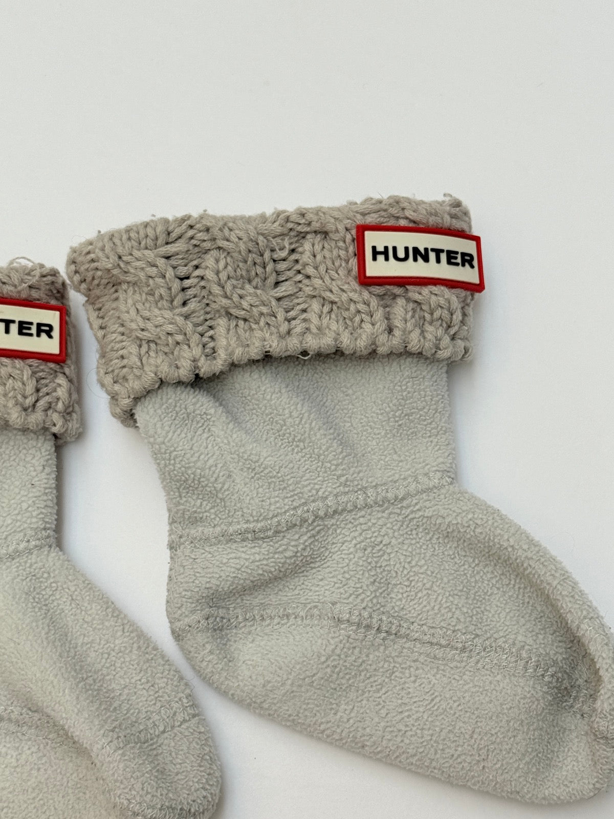 Hunter Boot Socks Grey Cable Knit XS