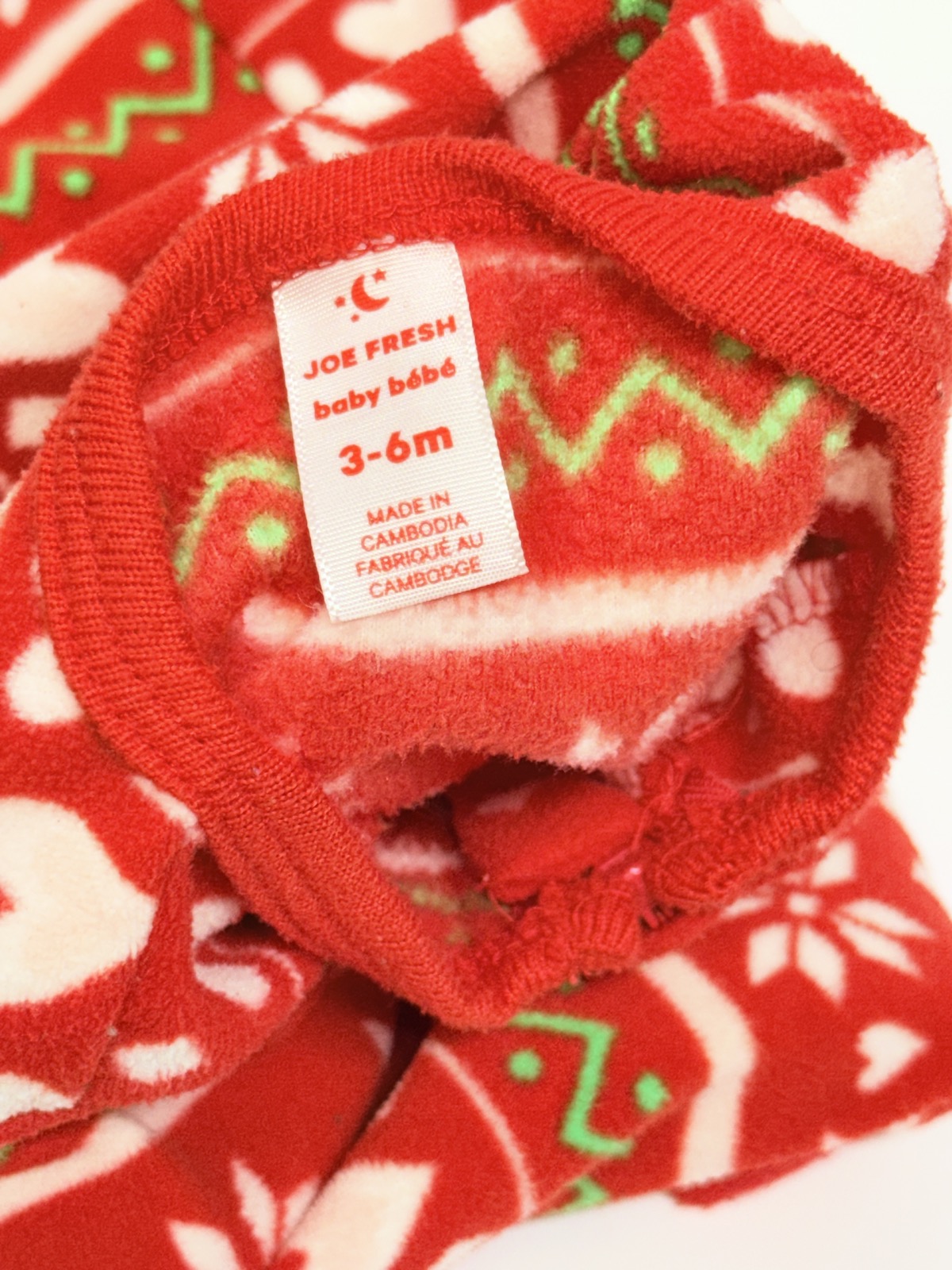 Joe Fresh Christmas Fair Isle Footed Sleeper 3-6m