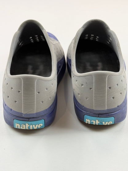 Native Jefferson Gray Blue Slip-On Shoes Size J2 US2