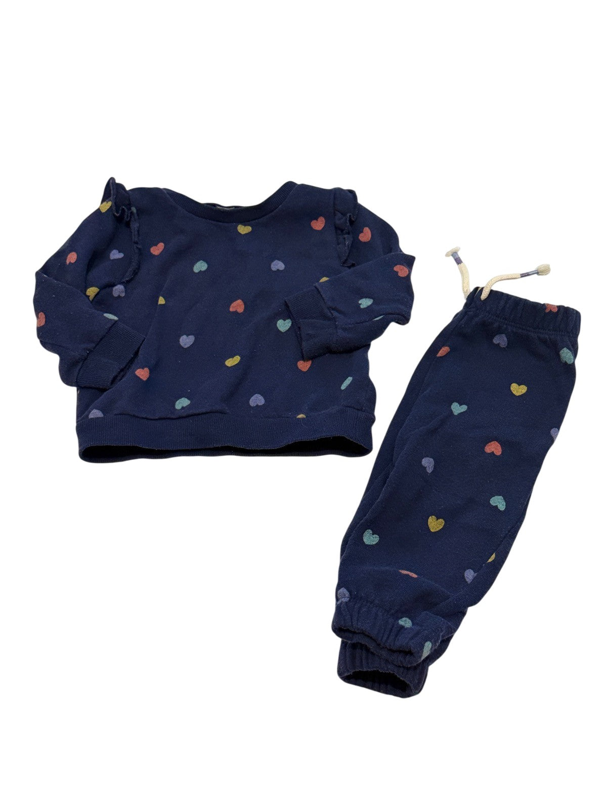 Heart Print Sweatshirt Jogger Set Toddler 6-9M
