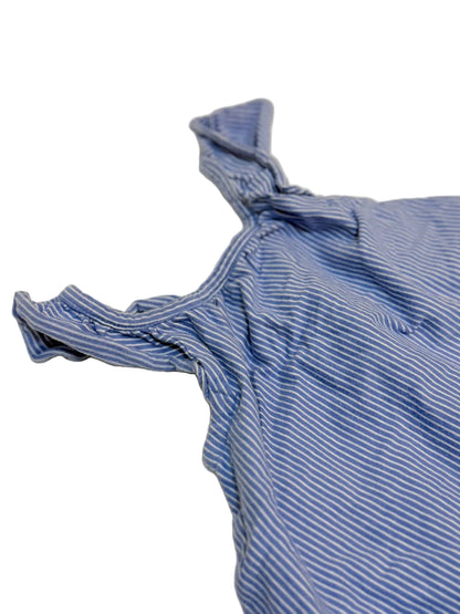 Baby Gap Blue Striped Floral Dress 6-12m