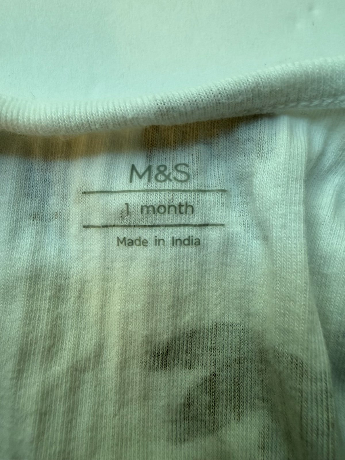M&S Bunny Print Footed Sleeper 1 Month