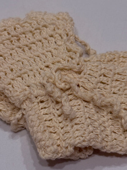 Handmade Crochet Baby Booties Newborn Cream