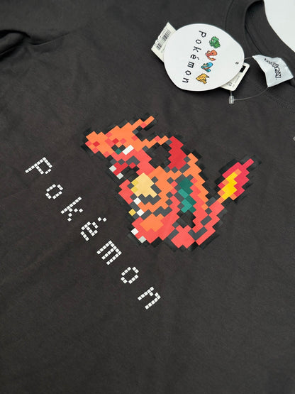 GU x Pokemon Charizard Pixel Graphic Tee Size 10-12Y