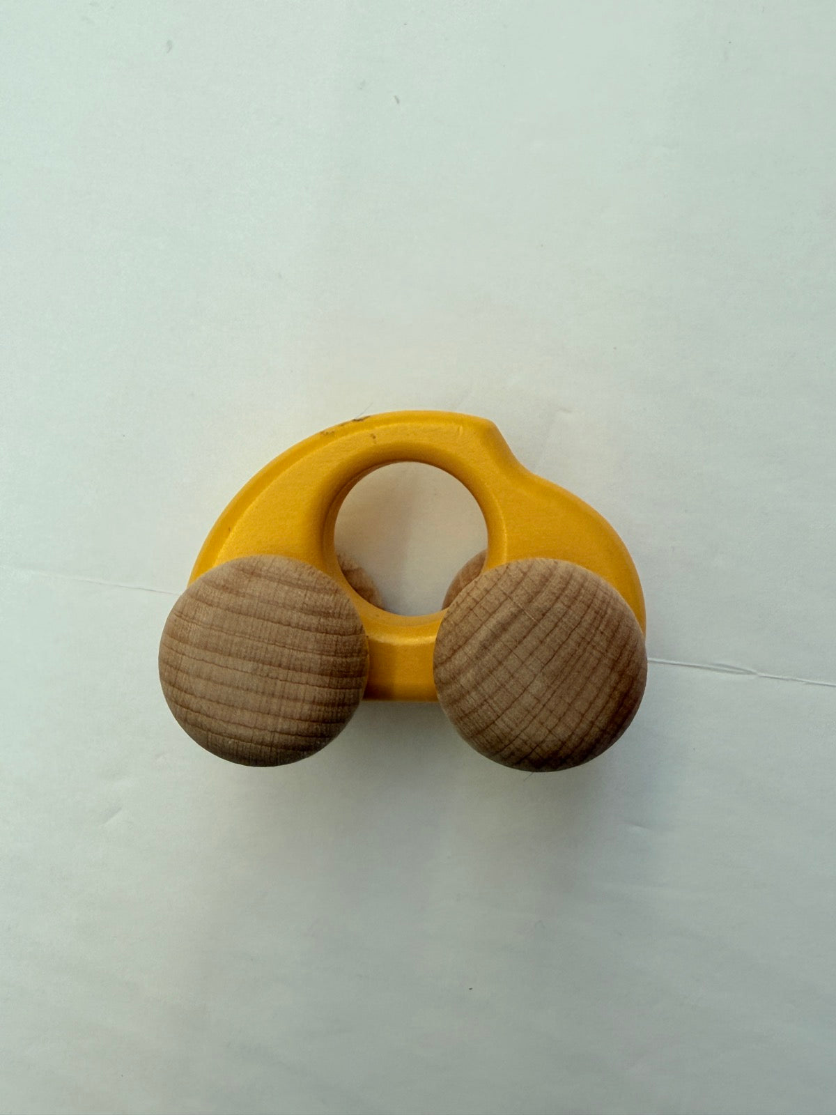 Wooden Yellow Toy Car Push Toy