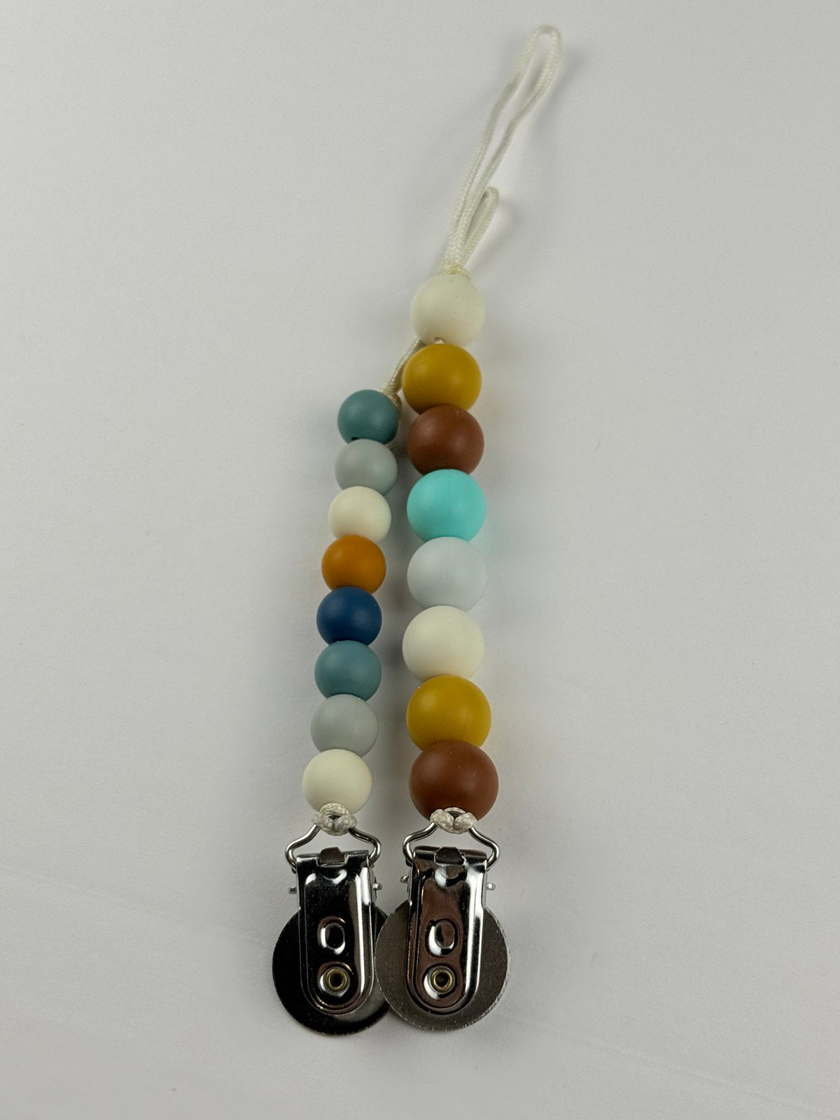 LouLou Lollipop Silicone Bead Pacifier Clips Set of 2