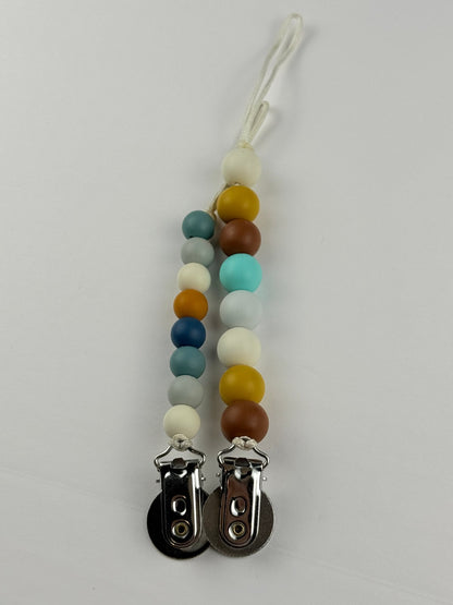 LouLou Lollipop Silicone Bead Pacifier Clips Set of 2