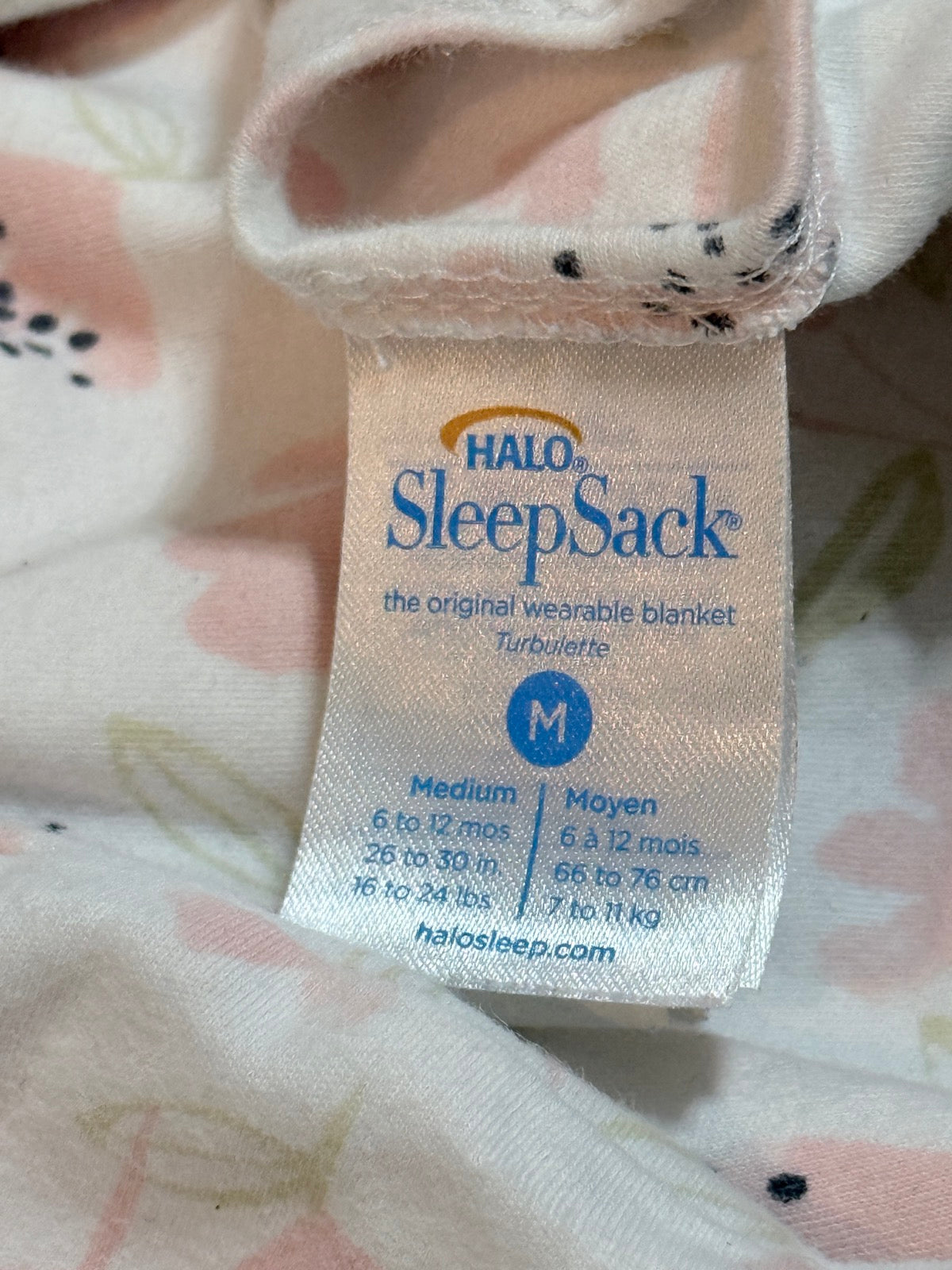 HALO SleepSack Floral Pink 6-12m