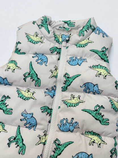 NWT - Old Navy Dinosaur Print Puffer Vest 18-24M