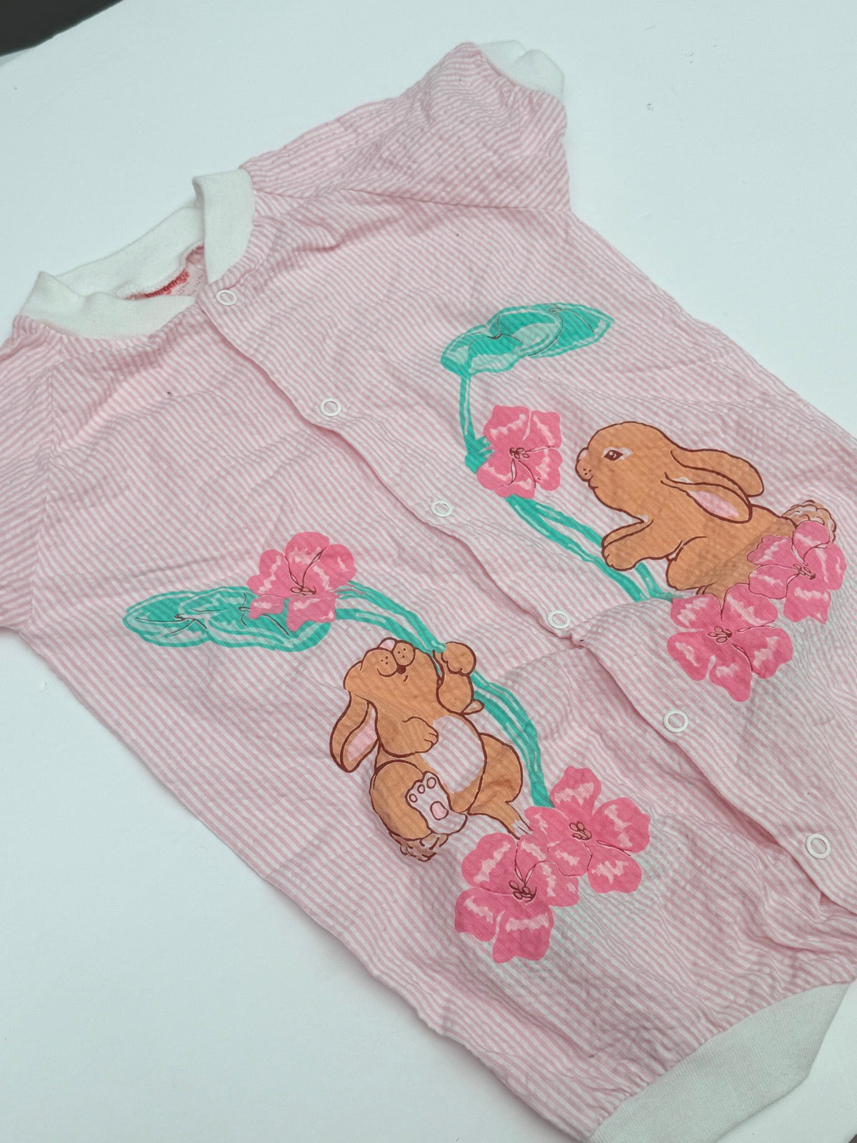 Vintage Snugabye Bunny Floral Romper Size 2T