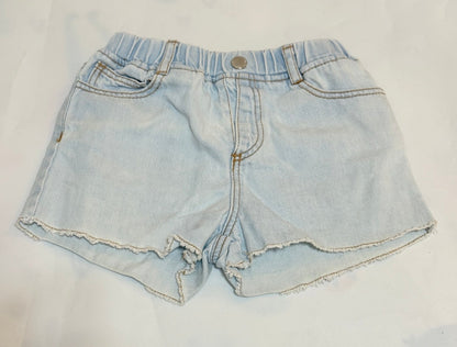 Zara Light Wash Denim Cut-Off Shorts 2-3Y