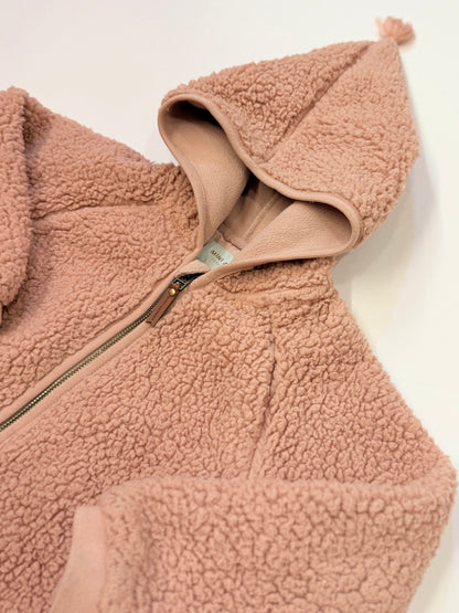 Mini A Ture Pink Sherpa Zip Hoodie 4T