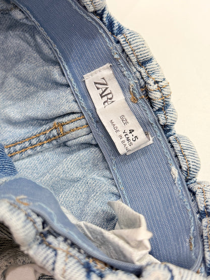 Zara Light Wash Distressed Paperbag Jeans 4-5Y