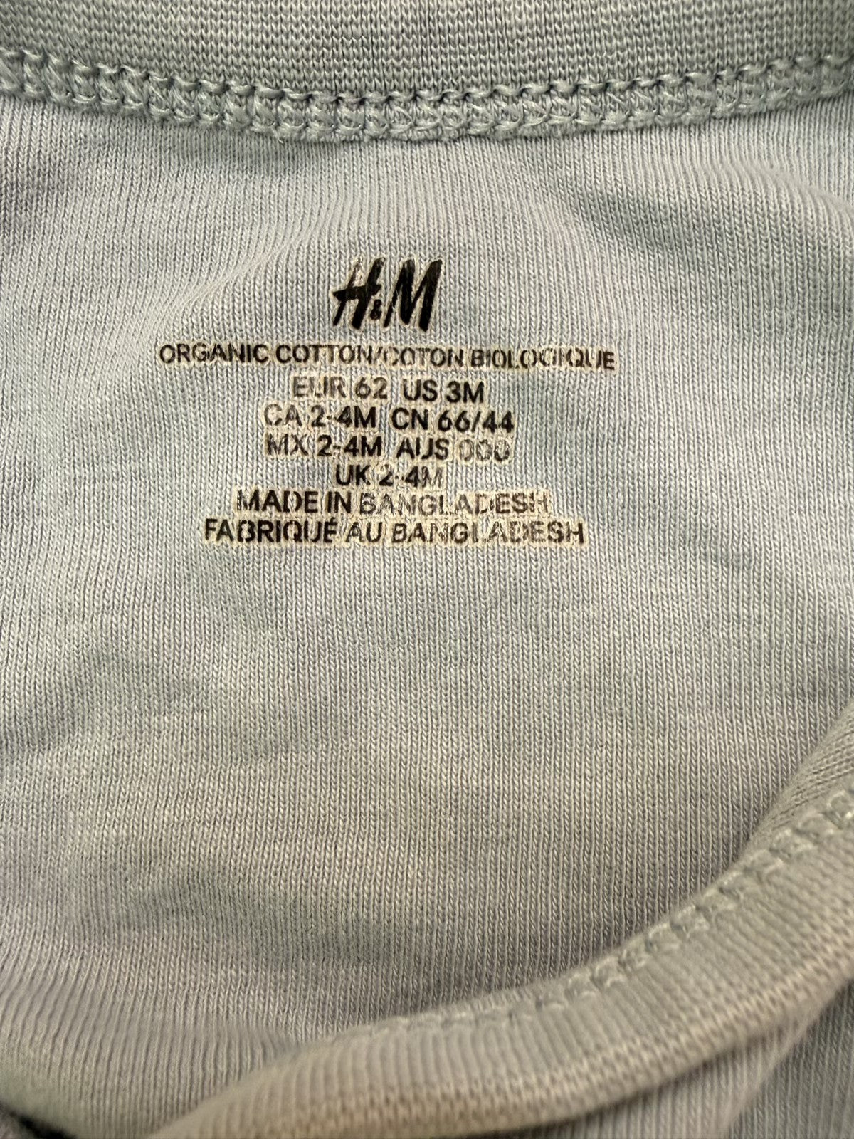 H&M Organic Cotton Wrap Bodysuit 3M