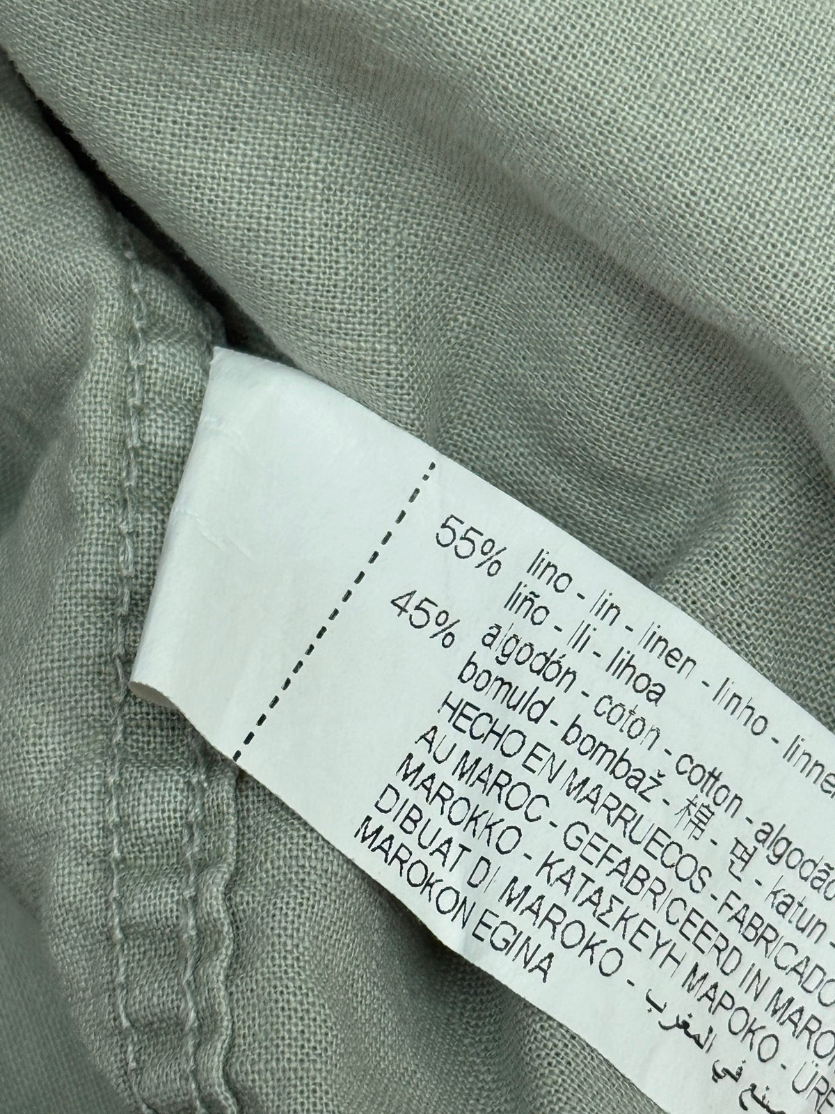 Zara Sage Green Linen Blend Shirt 5-6Y