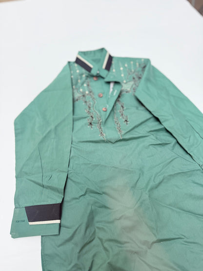 Green Embroidered Kurta Shirt Size 5/6