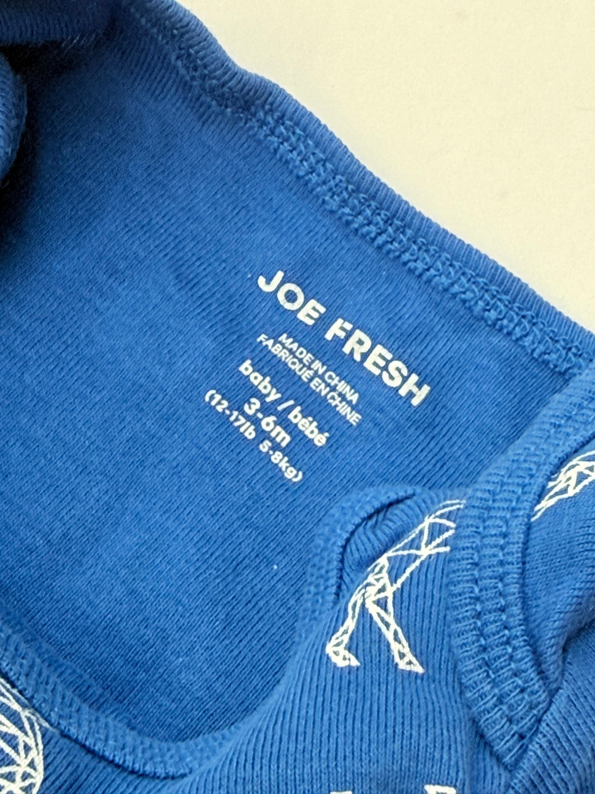 Joe Fresh Geometric Deer Onesie 3-6m