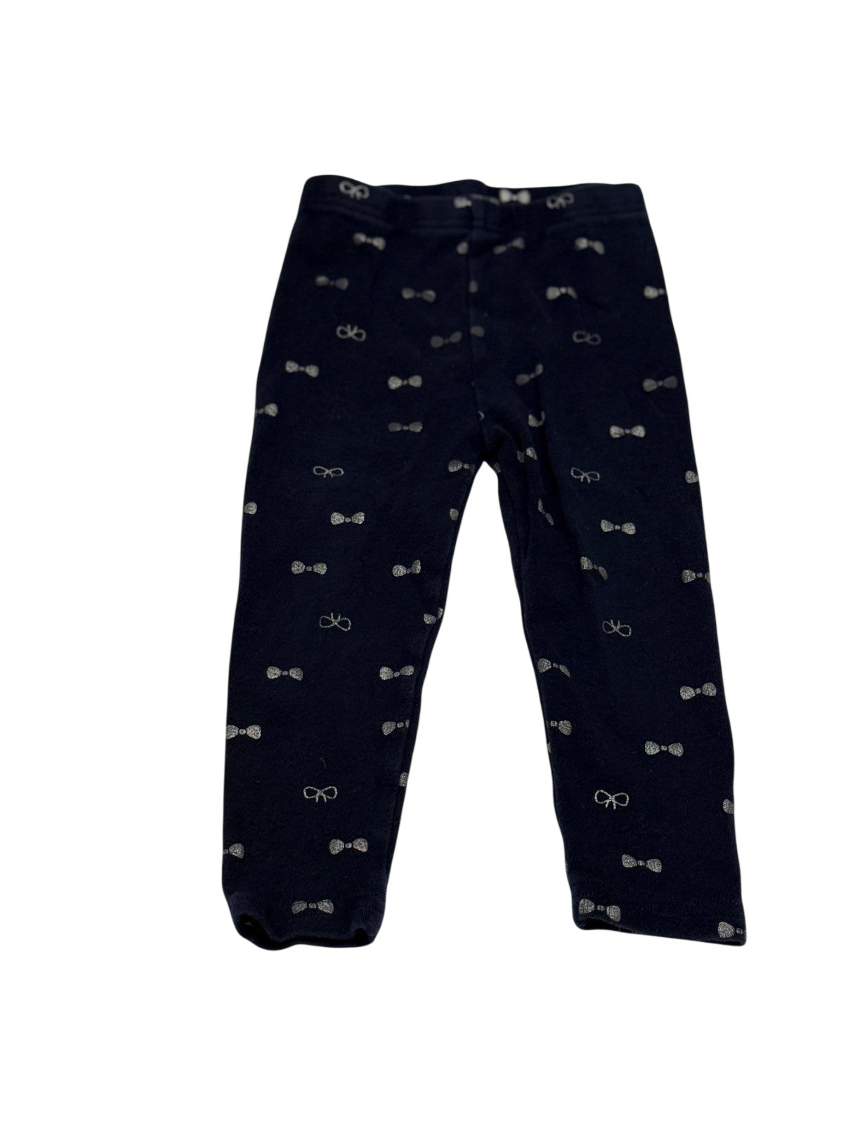 Navy Bow Print Leggings Size 12m