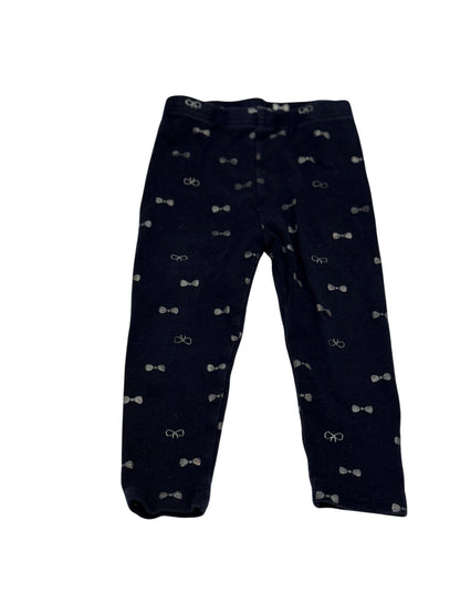 Navy Bow Print Leggings Size 12m