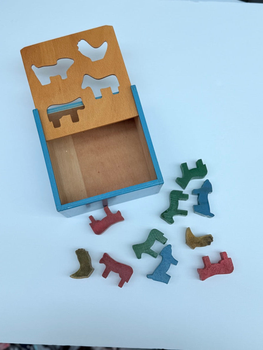 Wooden Animal Shape Sorter Puzzle Box