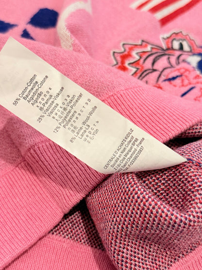 Kenzo Paris Pink Tiger Knit Sweater Dress 3T