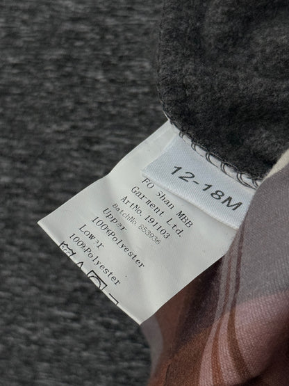 Unknown Gray Plaid Hoodie Set 12-18M