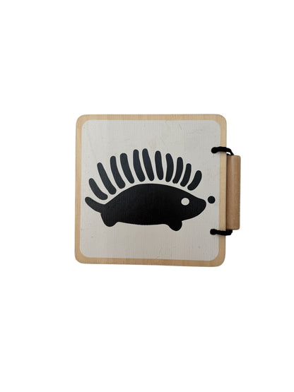 Lovevery Wooden High-Contrast Hedgehog Board Book