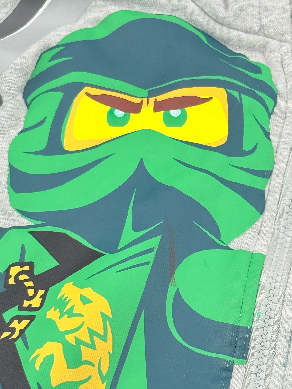 H&M Lego Ninjago Gray Zip Hoodie Size 6-8Y
