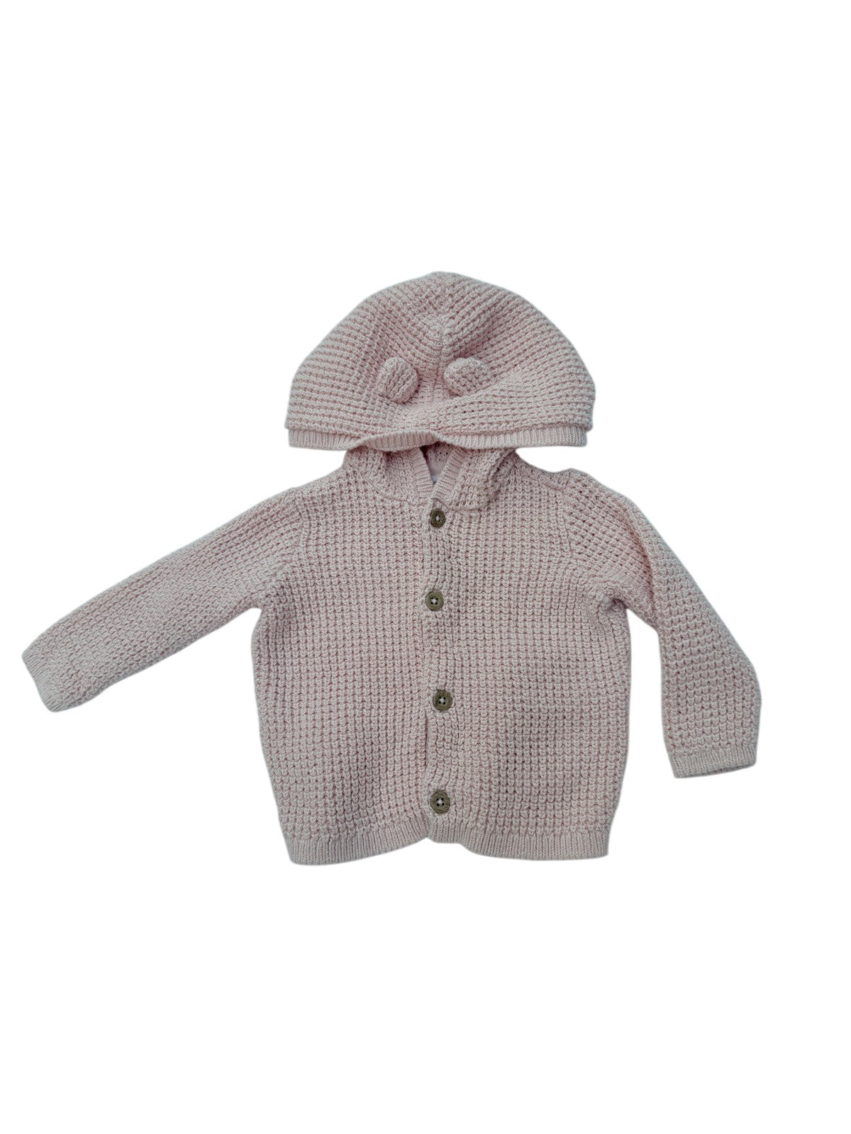 Carter's Baby Pink Knit Hooded Cardigan 6M