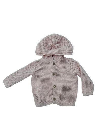 Carter's Baby Pink Knit Hooded Cardigan 6M