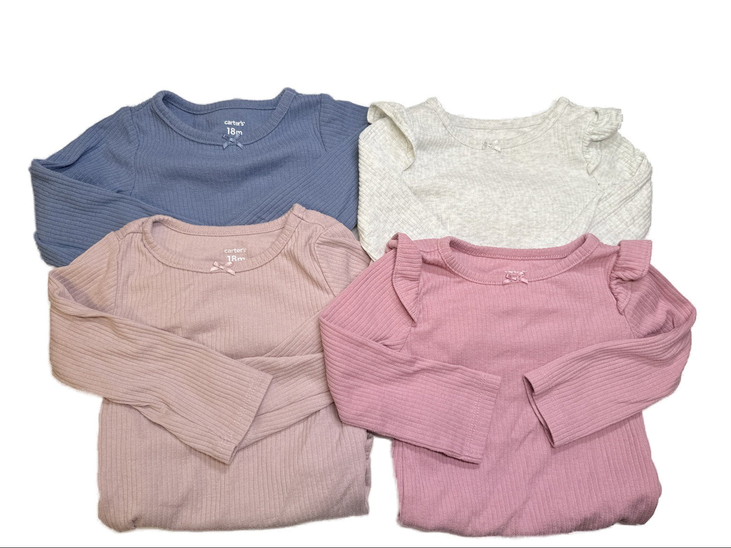 Carter's Ribbed Long Sleeve Bodysuit Bundle 18m