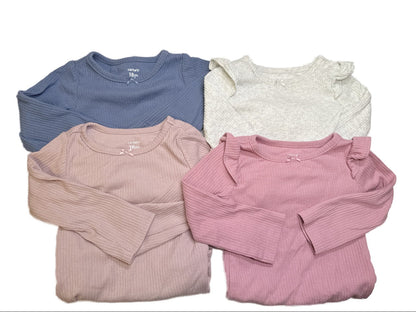 Carter's Ribbed Long Sleeve Bodysuit Bundle 18m