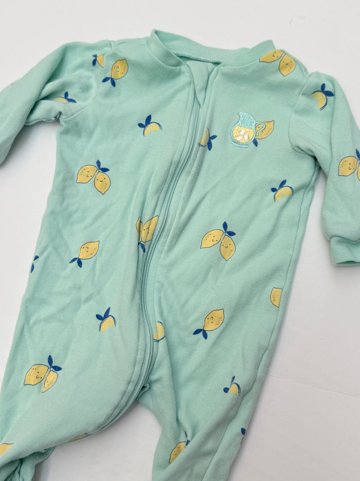 Pekkle Lemon Print Footed Sleeper 3M