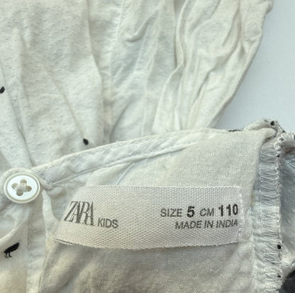 Zara Kids White Embroidered Blouse Size 5