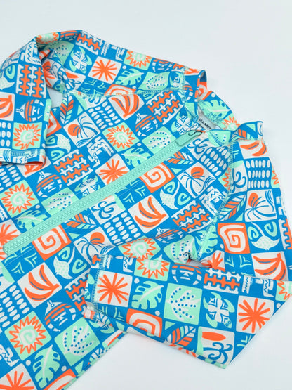 Old Navy Tropical Print Rashguard Swimsuit 18-24M