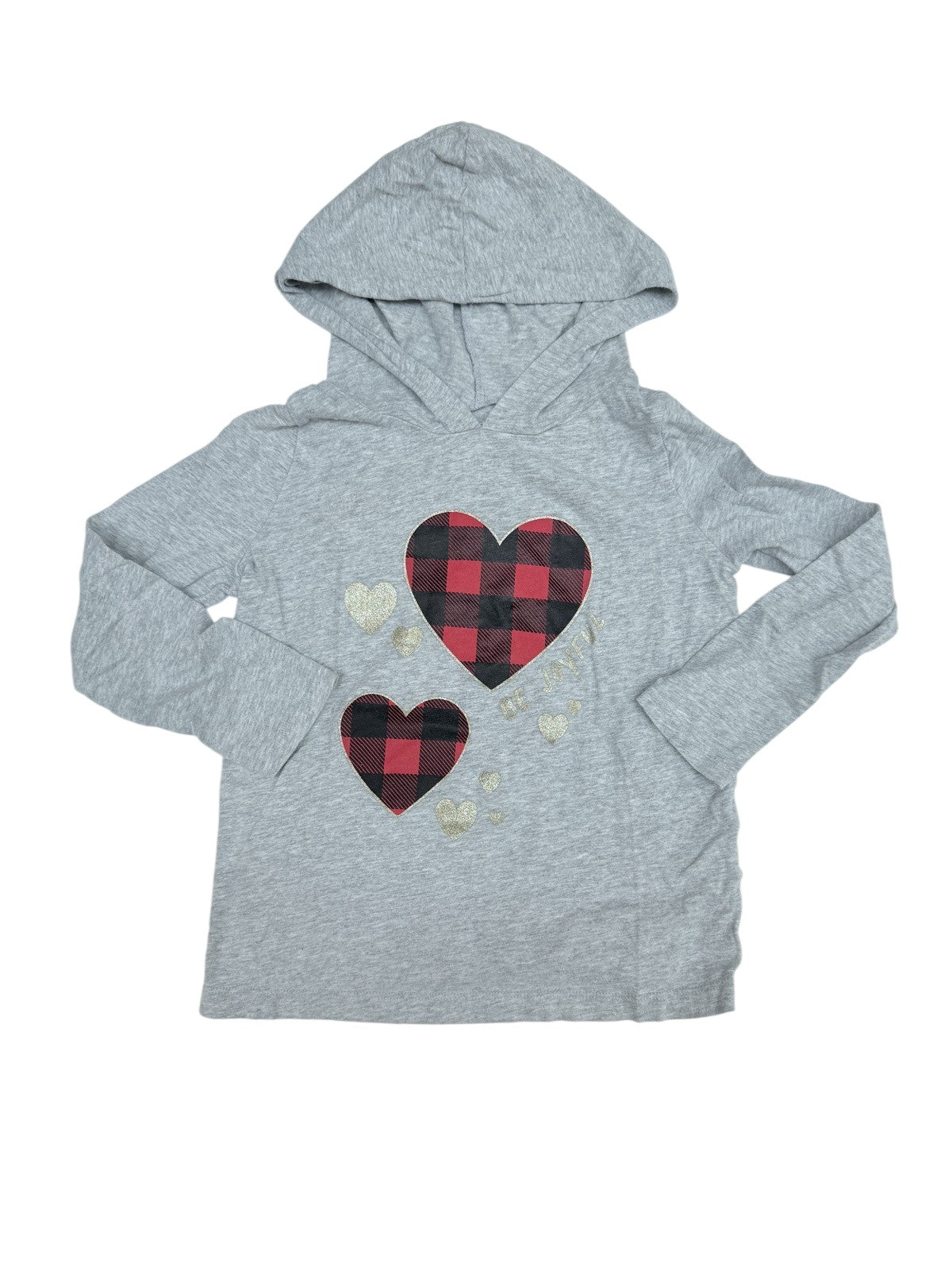 Carter's Gray Heart Print Hoodie 6/6X