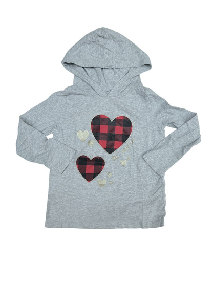 Carter's Gray Heart Print Hoodie 6/6X