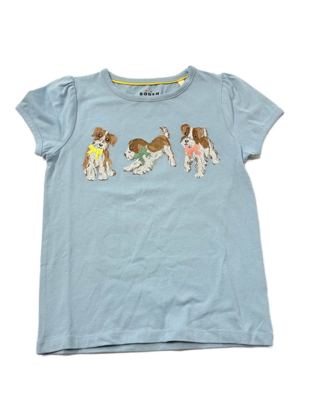 Mini Boden Embroidered Puppy T-Shirt 6-7Y