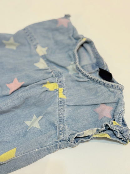 Gap Denim Star Print Romper 3-6m