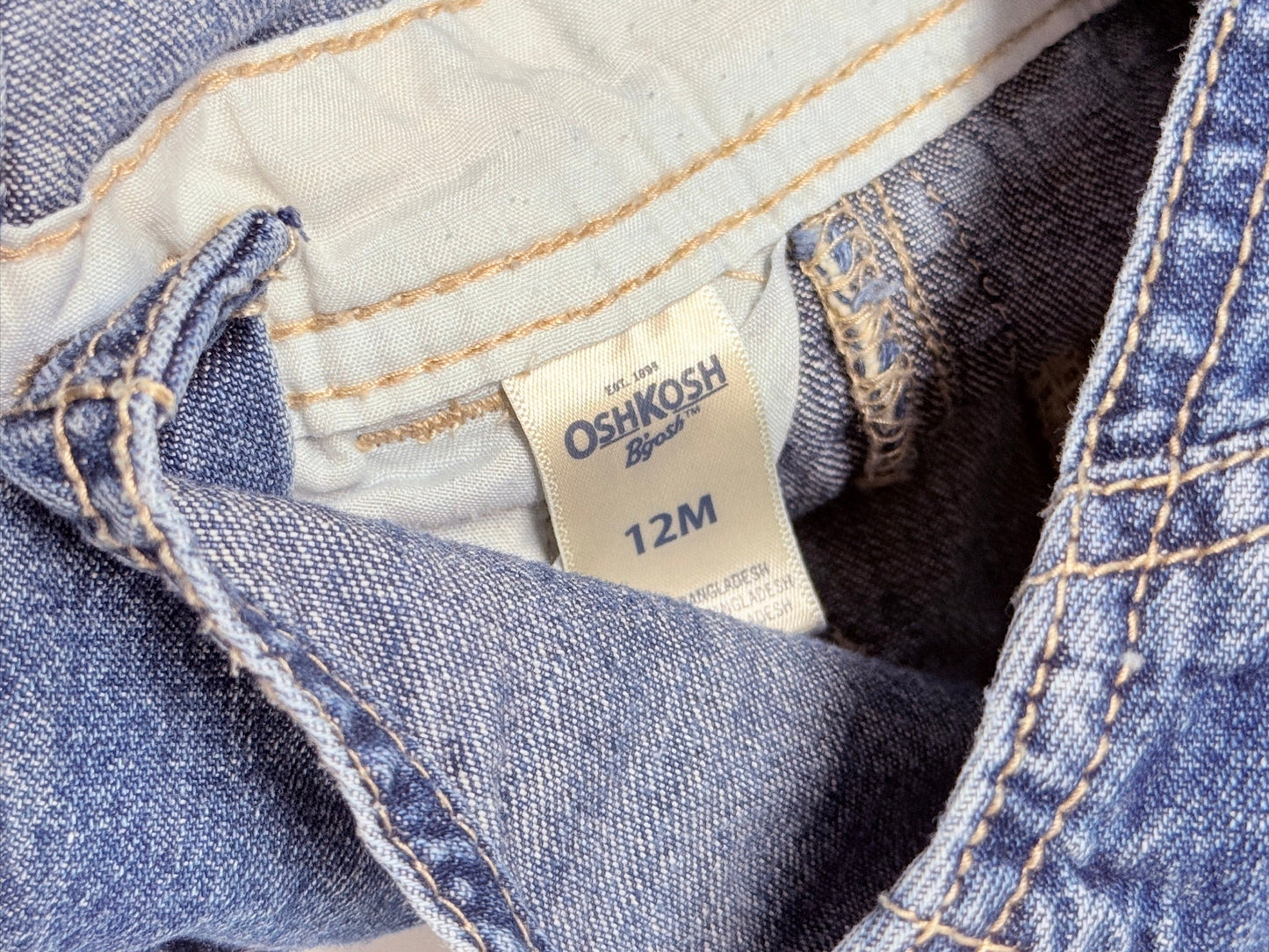 OshKosh Denim Overalls, 12M