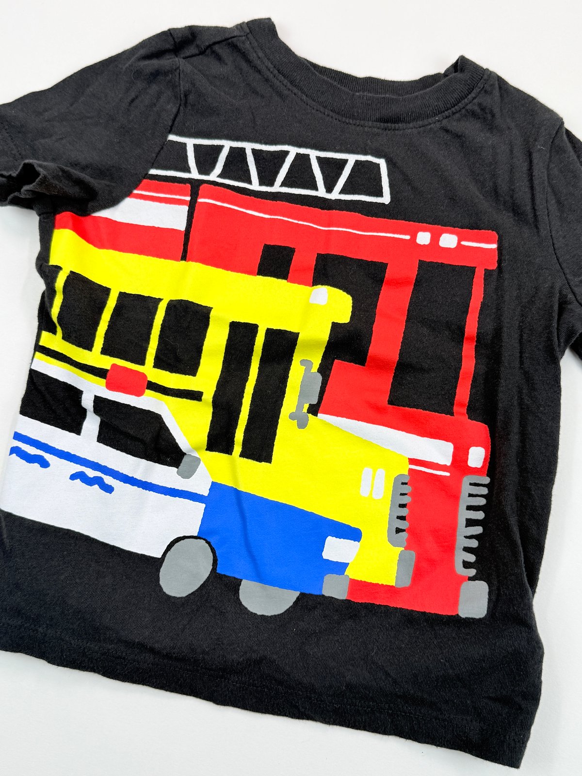 Old Navy Emergency Vehicles Black T-Shirt 3T