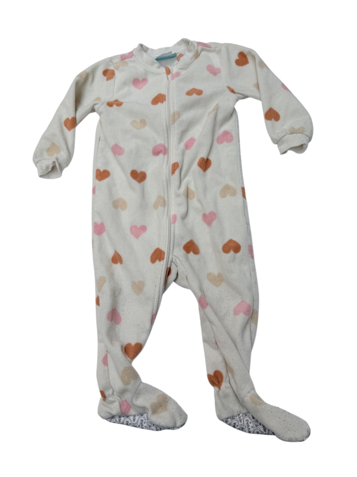 Pekkle Heart Print Footed Sleeper 12M