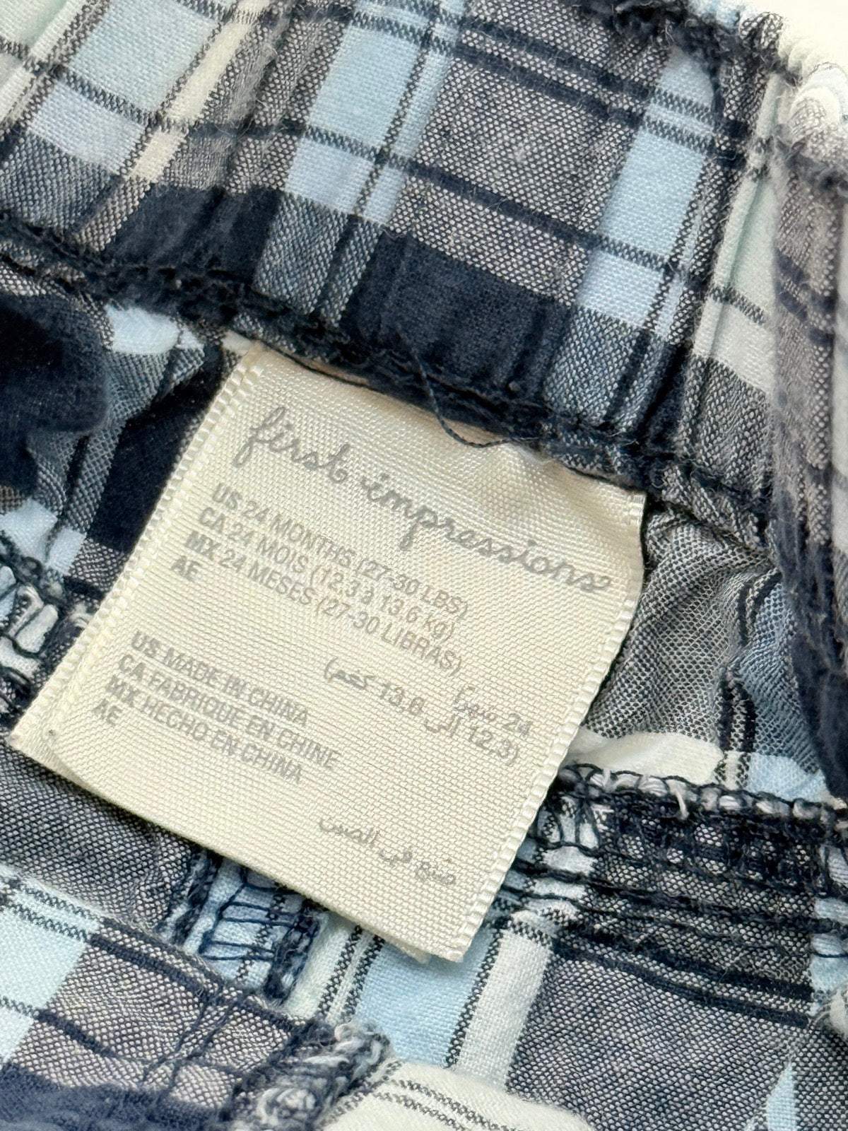 First Impressions Plaid Shorts 24 Months
