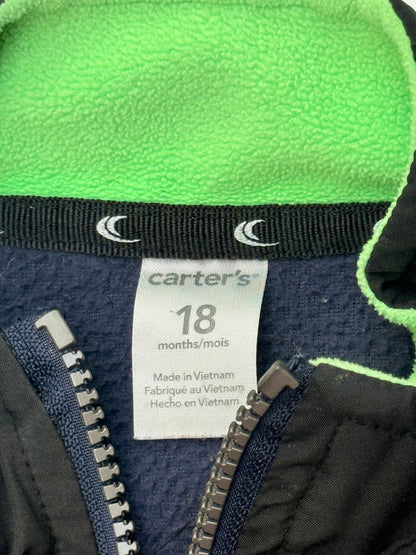 Carter's Fleece Jacket Navy Green 18 Months